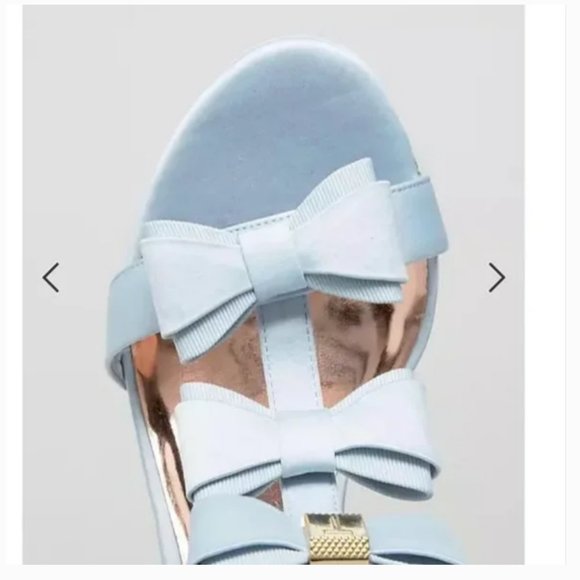 Ted Baker Appolini Light Blue Bow Heeled Sandals size 39 / 8 nwt - Picture 6 of 11